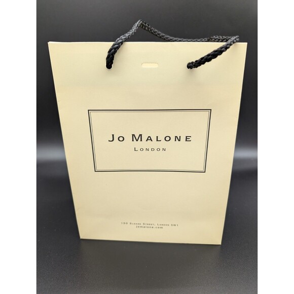 Jo Malone London EMPTY Paper Gift Bag Ivory with Black Handle 7” x 3.5” x 9” EUC - Picture 1 of 7